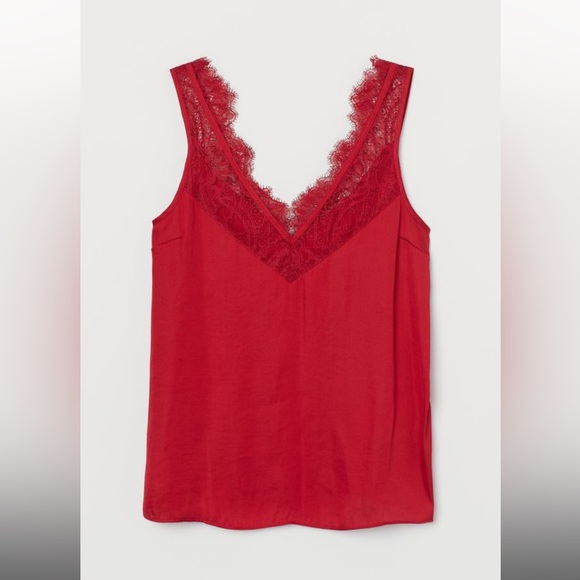 H&M Tops - Satin Red H&M Tank